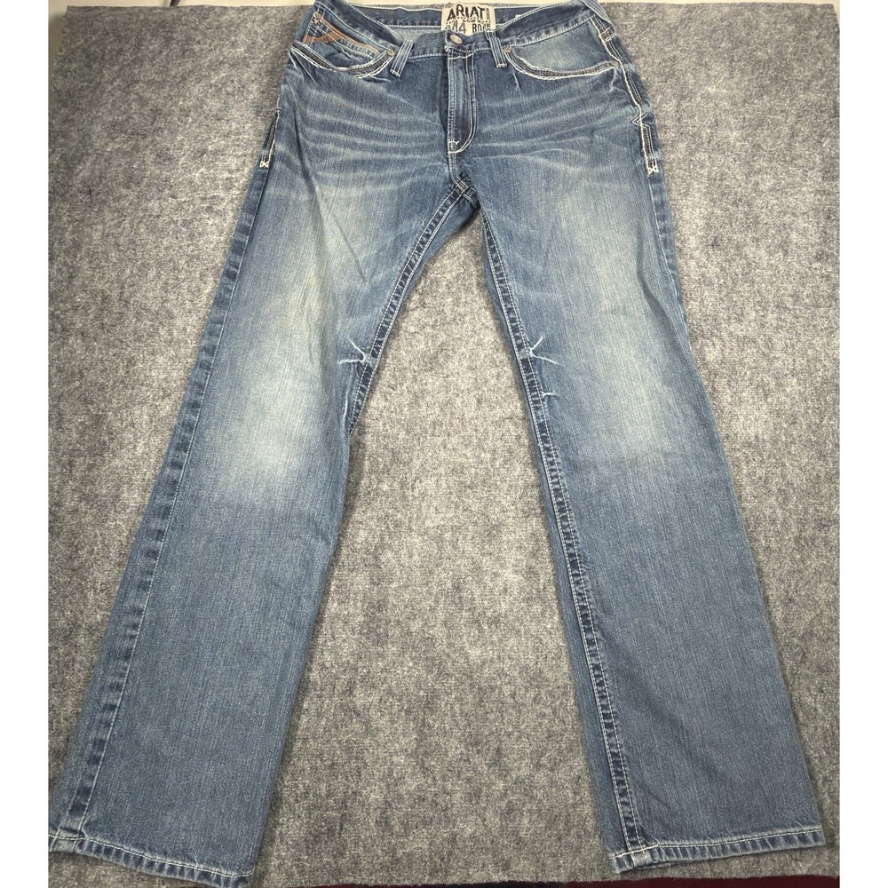 Ariat Jeans Mens 35x36 Blue M4 Coltrane Durango Low Rise Relaxed Bootcut Western - Picture 2 of 10